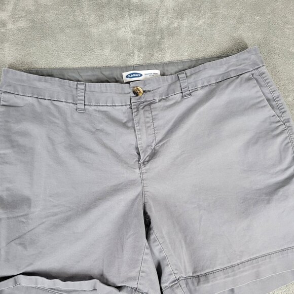 Old Navy Everyday Womens Shorts 16 Mid Rise Gray Zip Fly Comfy GRA57E - Picture 3 of 8